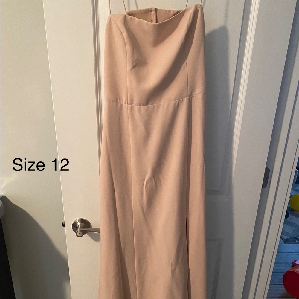 Beige bridesmaid dress
